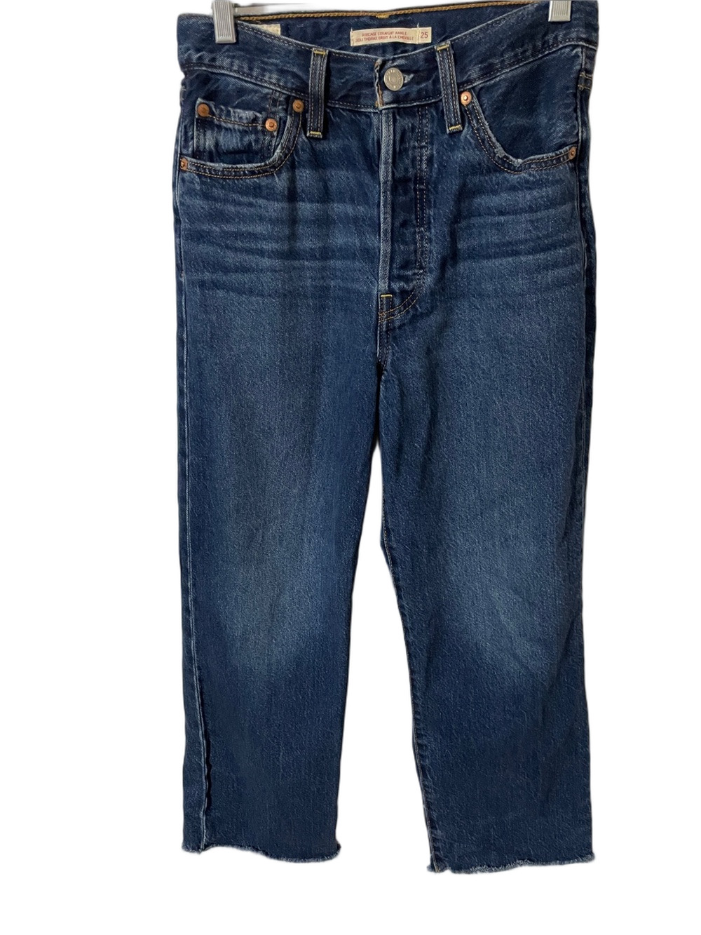 Levi's Ribcage Straight Ankle with Raw Hem Jeans Size 25